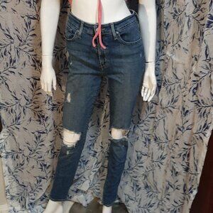 Levi's 721 High Rise Skinny Ripped Jeans Size 29